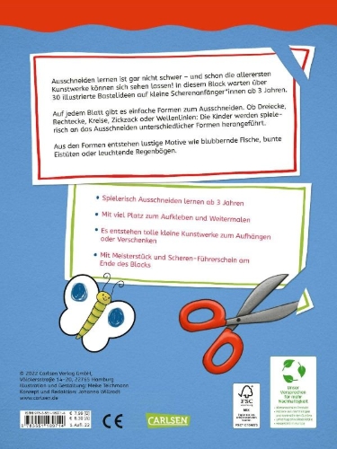 Buchcover und Innenansicht für das Buch: Mein großer bunter Ausschneideblock