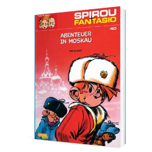 Buchcover und Innenansicht für das Buch: Spirou à Moscou
