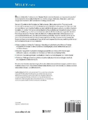 Buchcover und Innenansicht für das Buch: Lehrbuch der Elektrochemie: Grundlagen, Methoden, Materialien, Anwendungen
