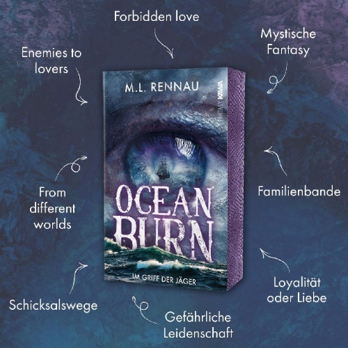 Buchcover und Innenansicht für das Buch: Oceanburn | Im Griff der Jäger