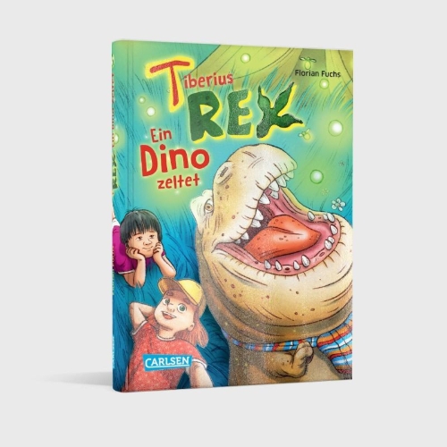 Buchcover und Innenansicht für das Buch: Tiberius Rex 3: Ein Dino zeltet