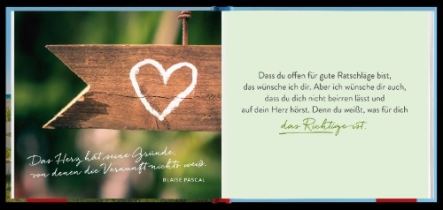 Buchcover und Innenansicht für das Buch: Was ich dir wünsche für deinen Weg