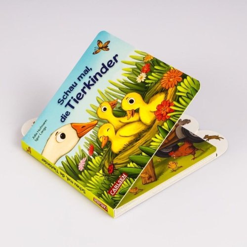 Buchcover und Innenansicht für das Buch: Schau mal, die Tierkinder