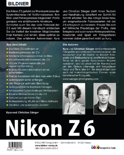 Buchcover und Innenansicht für das Buch: Nikon Z6 - Für bessere Fotos von Anfang an
