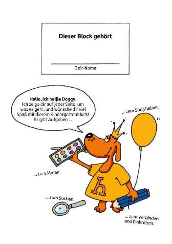 Buchcover und Innenansicht für das Buch: Kindergartenblock ab 3 Jahre - Konzentration, Logik, Feinmotorik