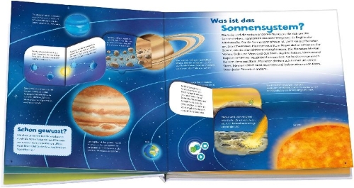 Buchcover und Innenansicht für das Buch: BOOKii® WAS IST WAS Junior Entdecke den Weltraum!
