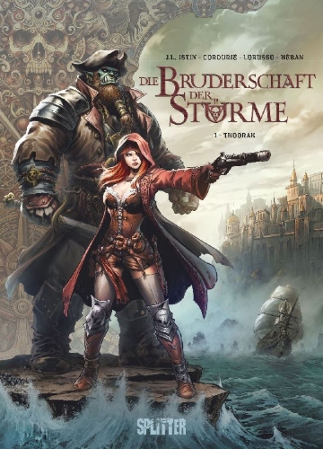 Buchcover und Innenansicht für das Buch: La Confrérie des Tempêtes 01