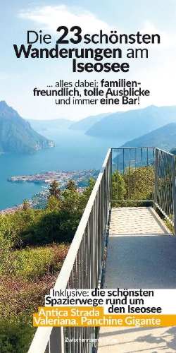 Buchcover und Innenansicht für das Buch: Die schönsten 23 Wanderungen am Iseosee