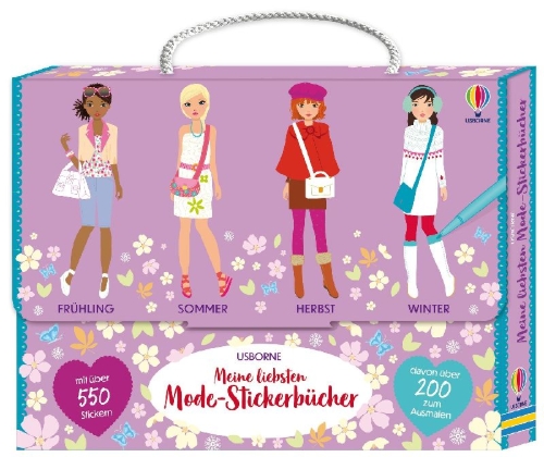 Buchcover und Innenansicht für das Buch: Meine liebsten Mode-Stickerbücher
