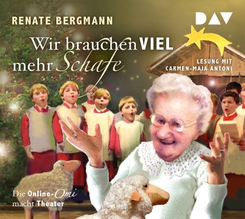 Buchcover und Innenansicht für das Buch: Wir brauchen viel mehr Schafe. Die Online-Omi macht Theater