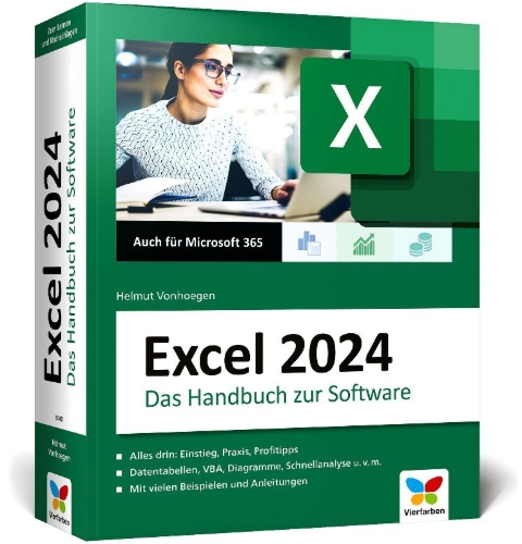 Buchcover und Innenansicht für das Buch: Excel 2024