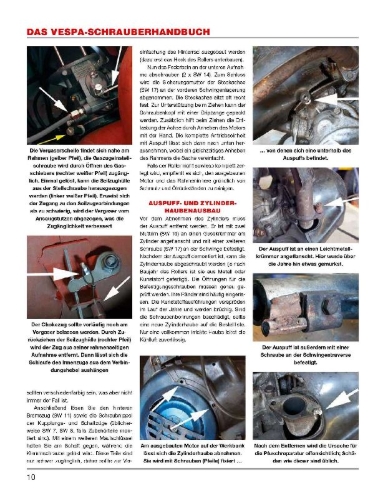 Buchcover und Innenansicht für das Buch: Das Vespa Schrauberhandbuch