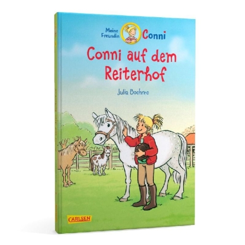 Buchcover und Innenansicht für das Buch: Conni auf dem Reiterhof (farbig illustriert)