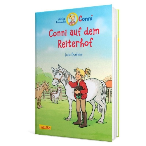 Buchcover und Innenansicht für das Buch: Conni auf dem Reiterhof (farbig illustriert)