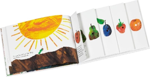 Buchcover und Innenansicht für das Buch: Die kleine Raupe Nimmersatt