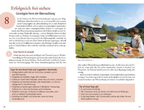 Buchcover und Innenansicht für das Buch: 101 Dinge, die ein Wohnmobil-Liebhaber wissen muss