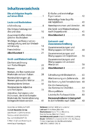 Buchcover und Innenansicht für das Buch: Rechtschreibtraining ab 5. Klasse und für Erwachsene