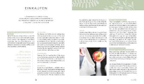Buchcover und Innenansicht für das Buch: Weniger Plastik, mehr Liebe: Nachhaltig durchs Leben mit der Familie