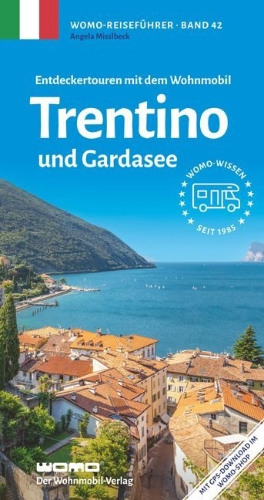Buchcover und Innenansicht für das Buch: Entdeckertouren mit dem Wohnmobil Trentino