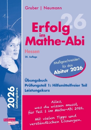 Buchcover und Innenansicht für das Buch: Erfolg im Mathe-Abi 2026 Hessen Leistungskurs Prüfungsteil 1: Hilfsmittelfreier Teil