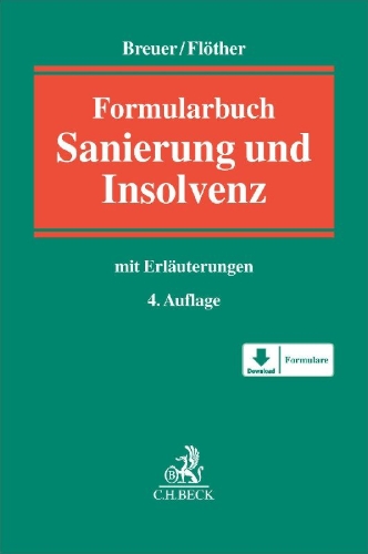 Buchcover und Innenansicht für das Buch: Formularbuch Sanierung und Insolvenz