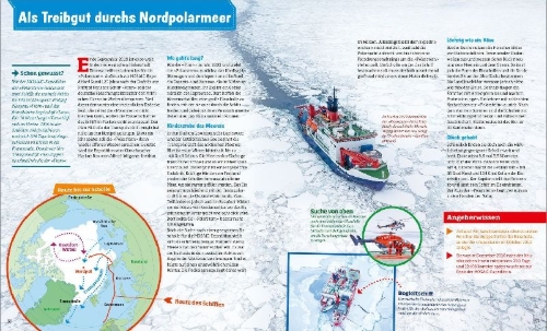 Buchcover und Innenansicht für das Buch: WAS IST WAS Polarstern. Forschen im Eis