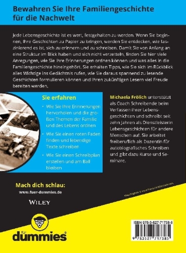 Buchcover und Innenansicht für das Buch: Familiengeschichte schreiben für Dummies