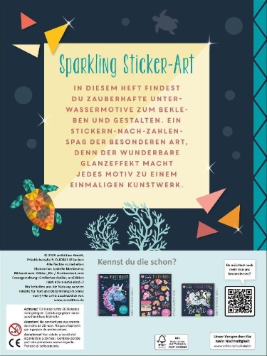 Buchcover und Innenansicht für das Buch: I Love to Sparkle - Mosaik-Stickerheft Unterwasserwelt