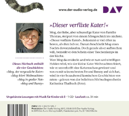 Buchcover und Innenansicht für das Buch: Mog, der vergessliche Kater - Die schönsten Geschichten