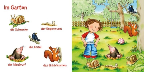 Buchcover und Innenansicht für das Buch: Buggy-Bücher: Mein Buggy-Bildwörterbuch: Meine Tiere