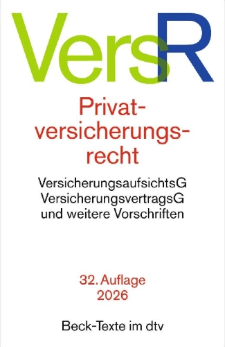 Buchcover und Innenansicht für das Buch: Privatversicherungsrecht. VersR