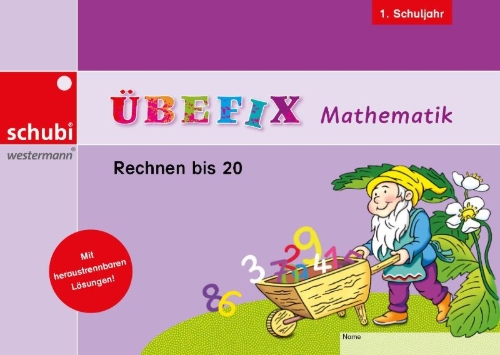 Buchcover und Innenansicht für das Buch: Übefix Mathematik. Rechnen bis 20