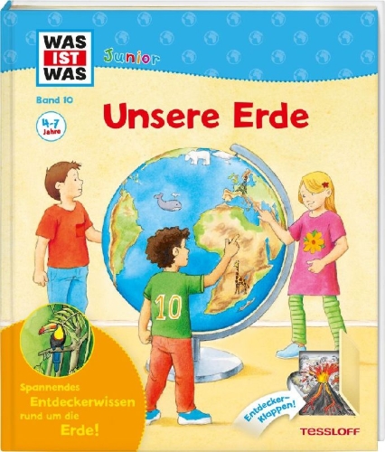 Buchcover und Innenansicht für das Buch: WAS IST WAS Junior Band 10. Unsere Erde