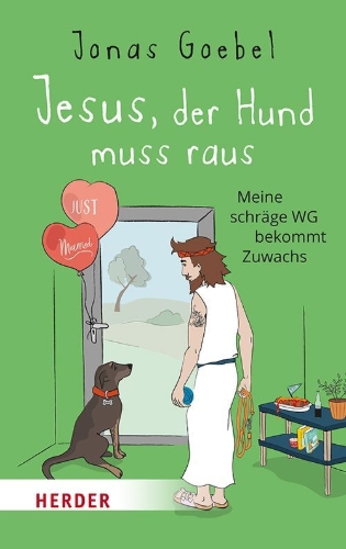 Buchcover und Innenansicht für das Buch: Jesus, der Hund muss raus