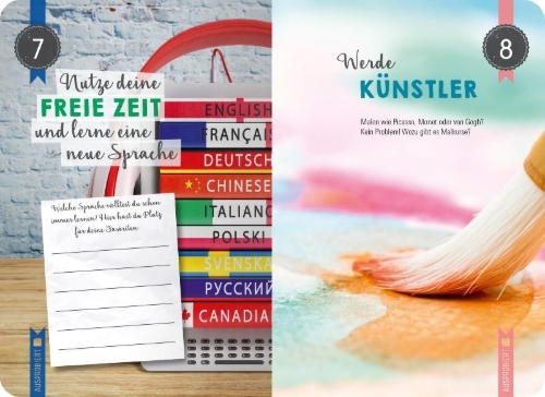 Buchcover und Innenansicht für das Buch: 99 Dinge, die du im Ruhestand endlich tun kannst