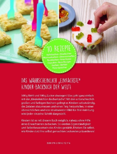 Buchcover und Innenansicht für das Buch: Kinderleichte Becherküche - Leckere Backideen für Kinder