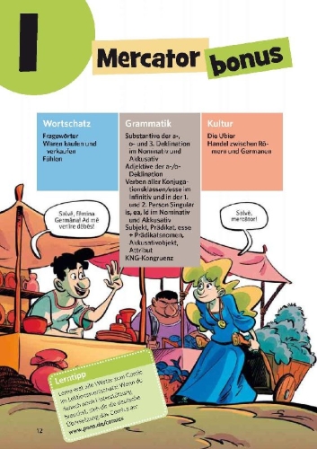 Buchcover und Innenansicht für das Buch: PONS Sprachlern-Comic Latein