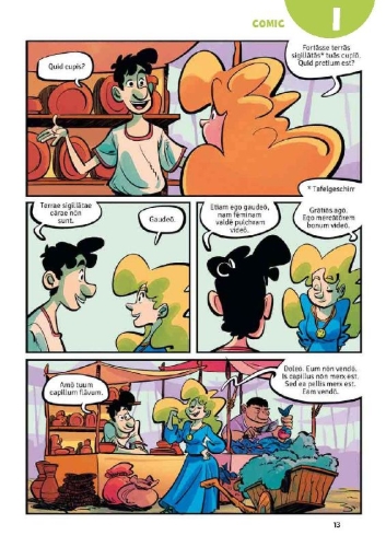 Buchcover und Innenansicht für das Buch: PONS Sprachlern-Comic Latein