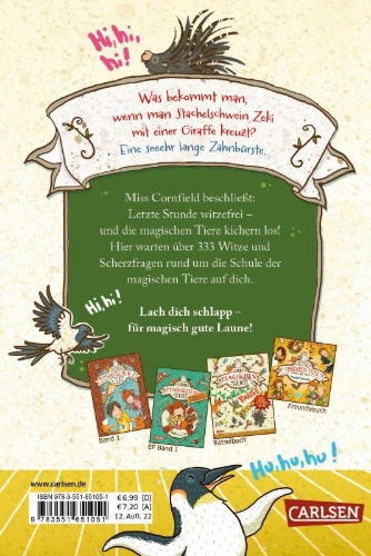Buchcover und Innenansicht für das Buch: Die Schule der magischen Tiere: Witze! - Über 333 magische Tier- und Schülerwitze