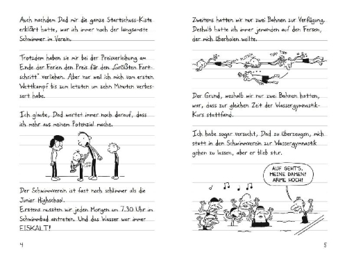 Buchcover und Innenansicht für das Buch: Diary of a Wimpy Kid: Rodrick Rules
