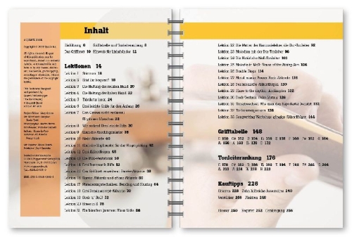 Buchcover und Innenansicht für das Buch: Gitarre - Der Komplettkurs