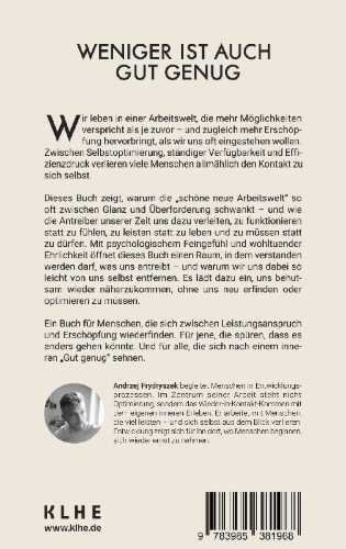 Buchcover und Innenansicht für das Buch: Weniger ist auch gut genug