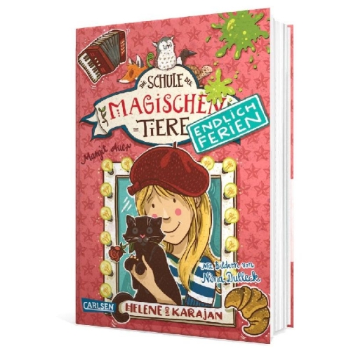 Buchcover und Innenansicht für das Buch: Die Schule der magischen Tiere - Endlich Ferien 4: Helene und Karajan