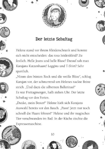 Buchcover und Innenansicht für das Buch: Die Schule der magischen Tiere - Endlich Ferien 4: Helene und Karajan
