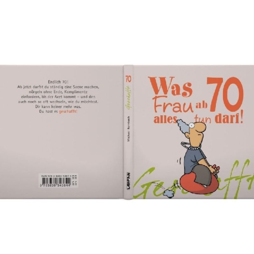 Buchcover und Innenansicht für das Buch: Geschafft! Was Frau ab 70 alles tun darf