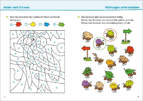 Buchcover und Innenansicht für das Buch: Konzentration üben. Vorschule
