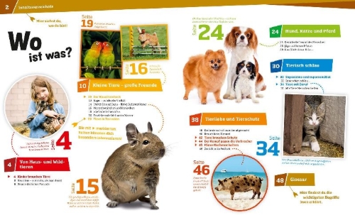 Buchcover und Innenansicht für das Buch: WAS IST WAS Band 72 Haustiere. Unsere liebsten Freunde