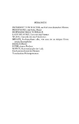 Buchcover und Innenansicht für das Buch: Kabale und Liebe