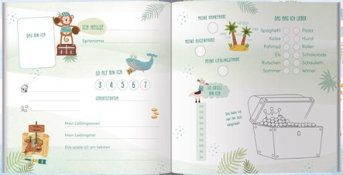 Buchcover und Innenansicht für das Buch: Kindergarten Freundebuch Pirat