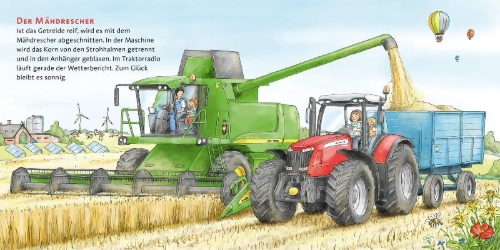 Buchcover und Innenansicht für das Buch: Hör mal (Soundbuch): Fahrzeuge auf dem Bauernhof